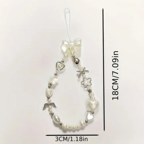 White Pearly Angelic Phone / Camera Strap - Picture 3 of 3